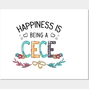 Happiness Is Being A Cece Wildflowers Valentines Mothers Day Posters and Art